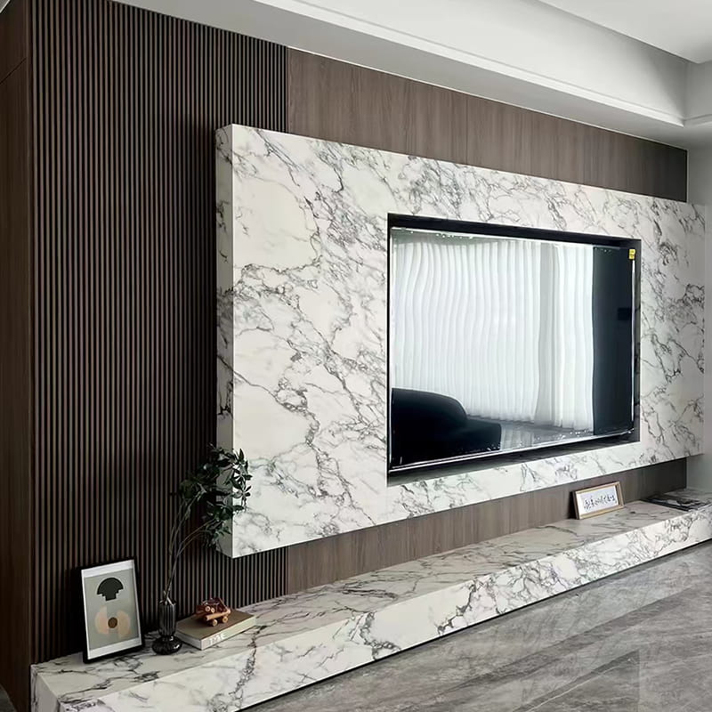 Luxuria Romana Feriae Italicae Lapis & Fluted Wood Entertainment Center