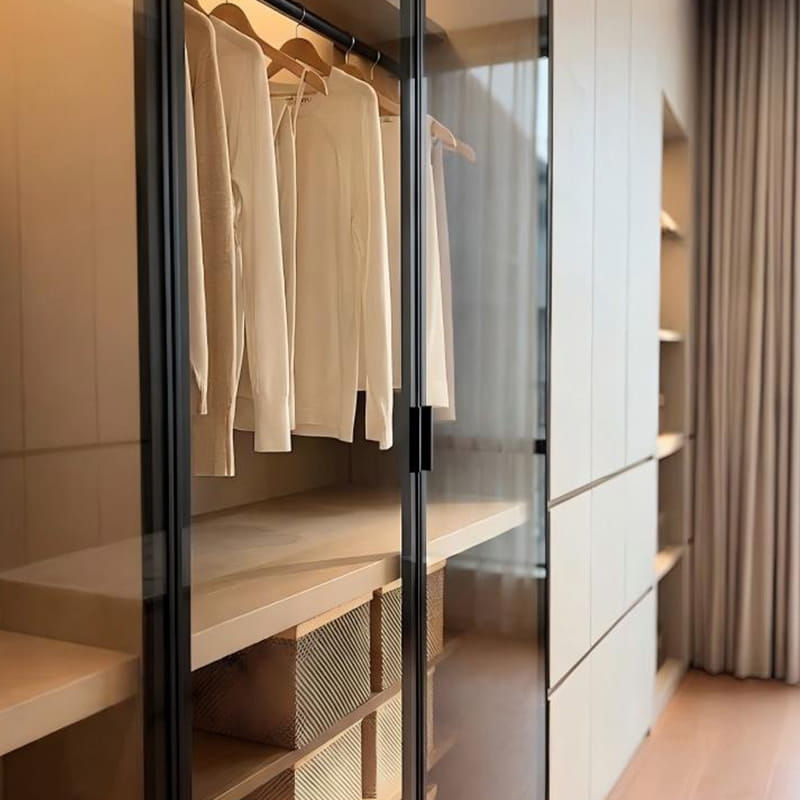 Louvre Minimalist Illuminated Veneer ambulate-in Closet