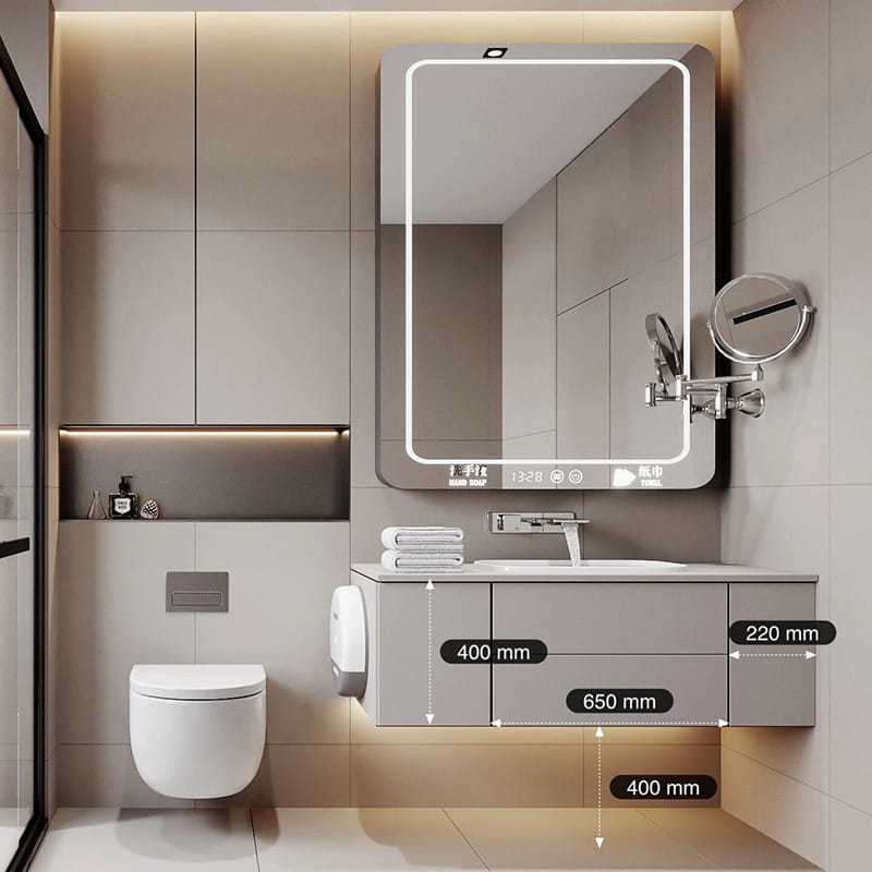 Intellegentia Intermissa Geometrica Structured Matte Premium Grey Bathroom Vanitates