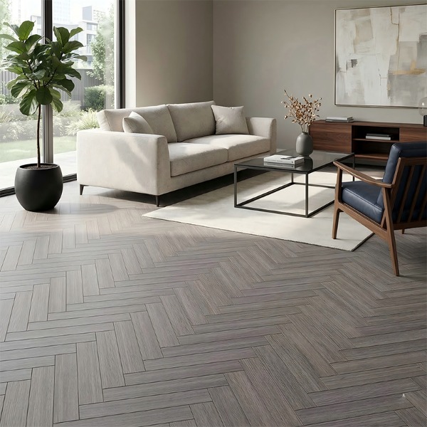 Quid interest inter ligna chevron et herringbone tabulatum?